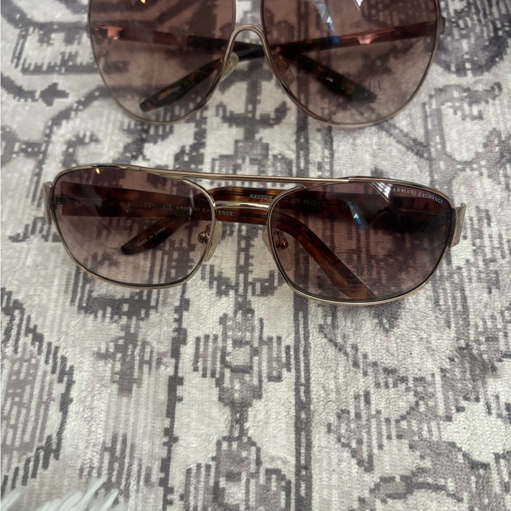 Armani Exchange Bronze-Brown Aviator Sunglasses